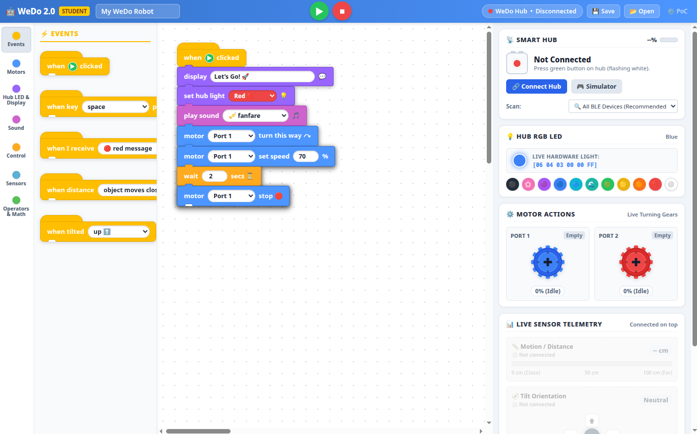 LEGO WeDo 2.0 Web Studio